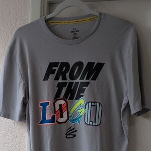 Under Armour Steph Curry Gray 'From The Logo' Graphic Tee Loose Fit Crew Logo Sm